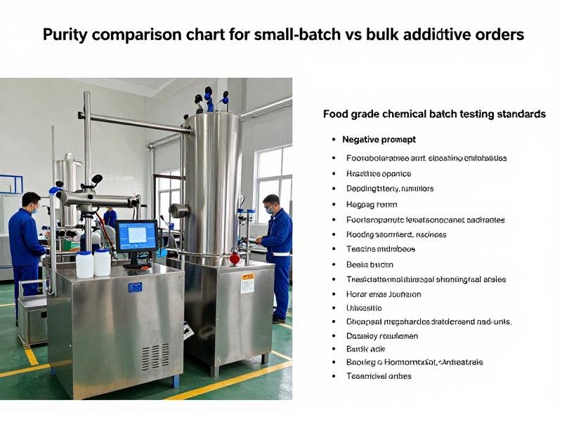 Purity comparison chart for small-batch vs bulk additive orders