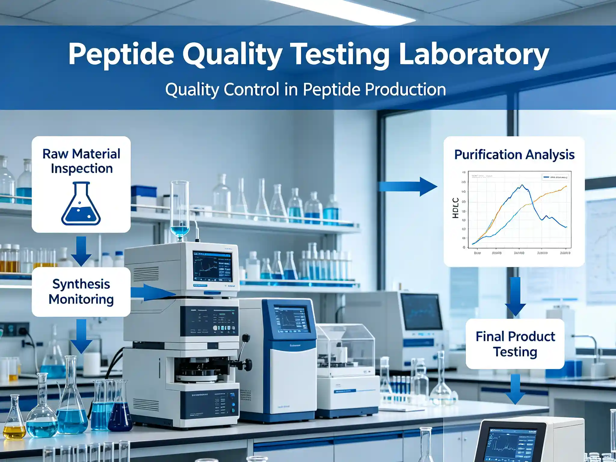 Quality control in peptide production Peptide quality testing laboratory