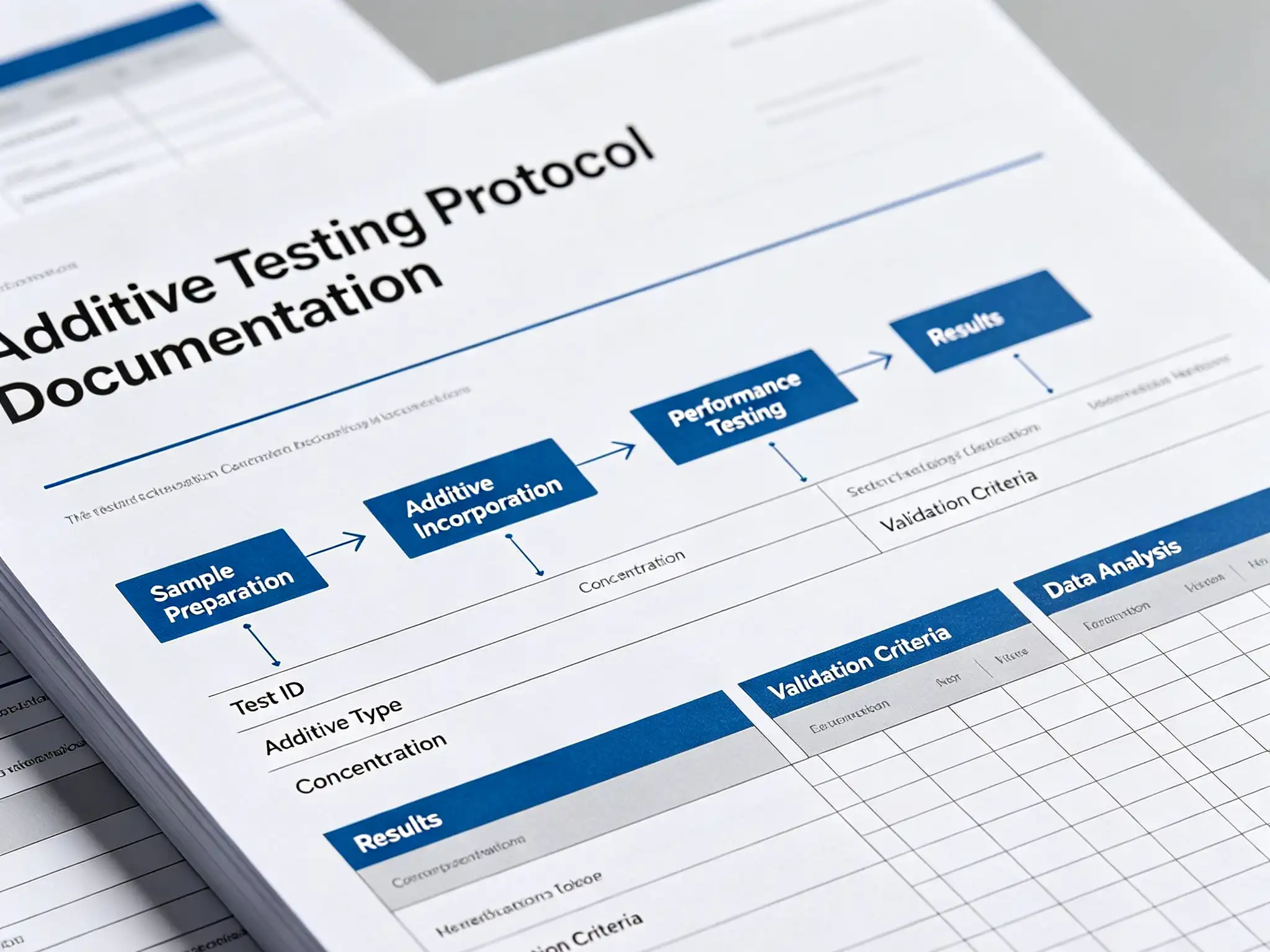 Additive testing protocol documentation