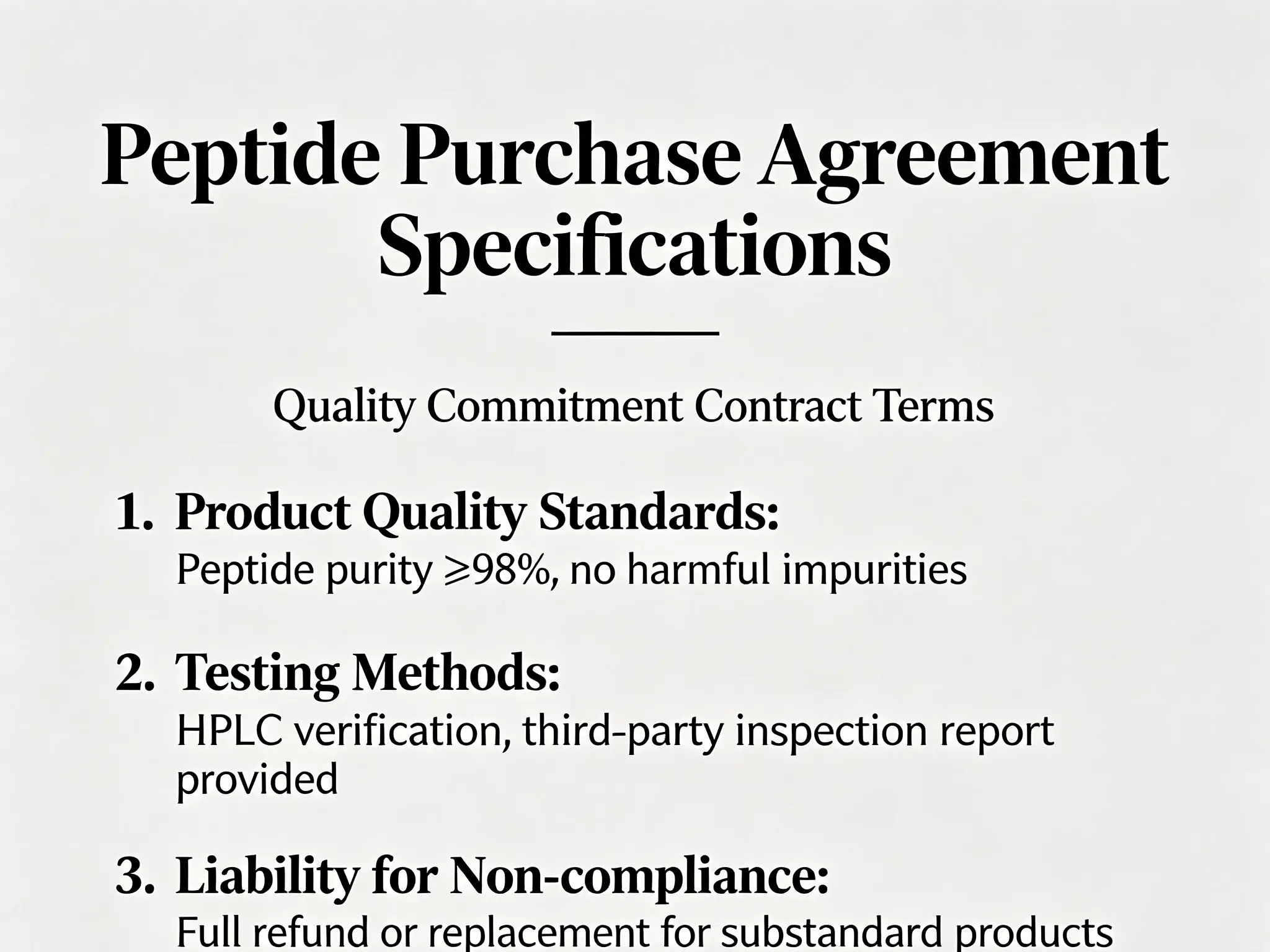 quality commitment contract terms