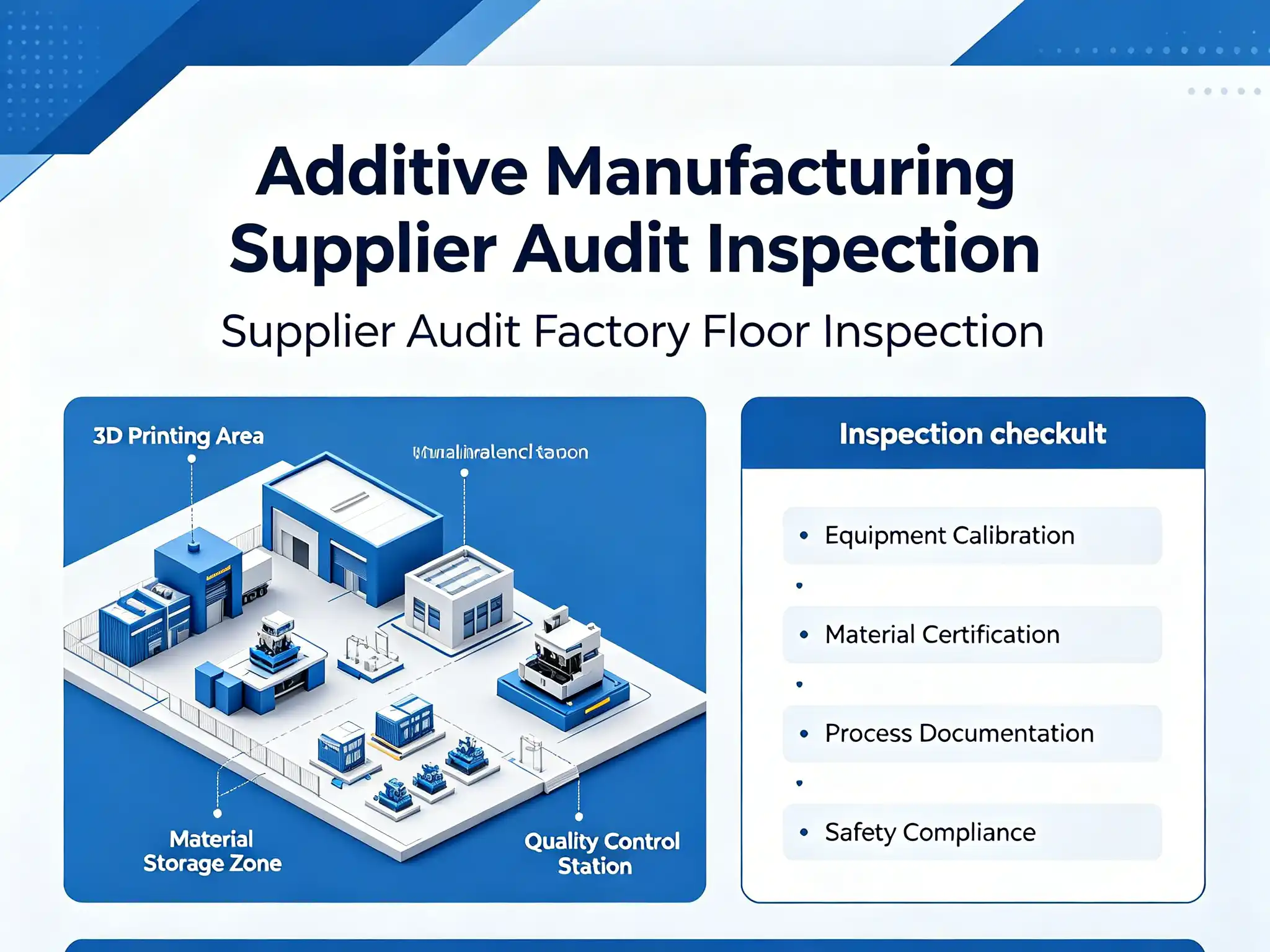 Additive manufacturing supplier audit inspection